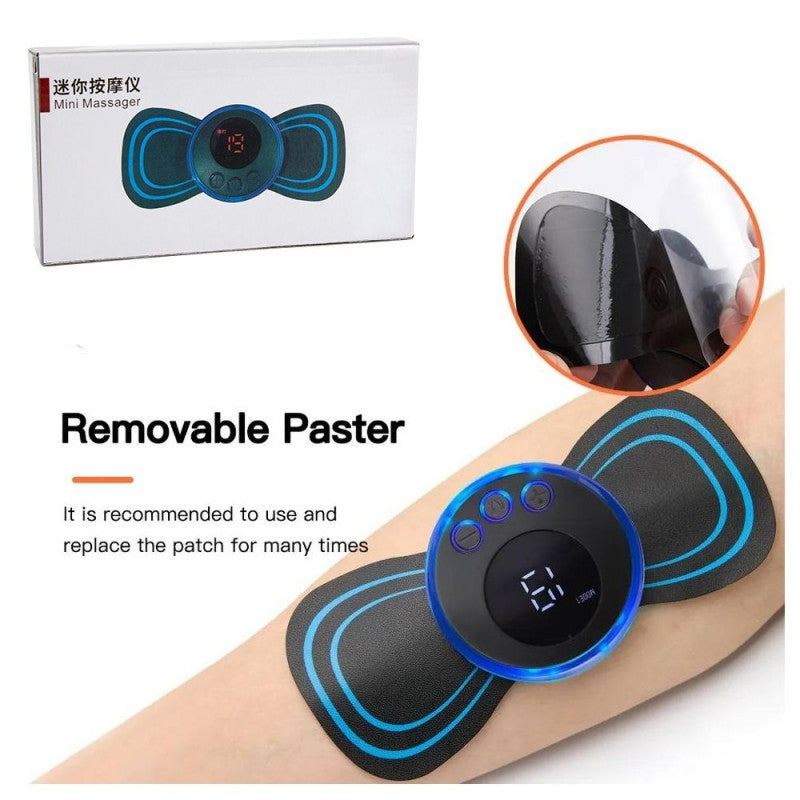 Portable EMS mini Electric Neck and body Butterfly Massager rechargeable, Cervical Electric Neck Back Massager Muscle Therapy Pressure Pain