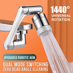 Aerator Faucet Extender - 360° Robotic Arm Faucet Extension for Universal Rotation, Splash-proof, Mechanical Kitchen Tap with 2 Water Outlet Modes