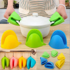 2 Pairs Mini Oven Gloves Silicone Heat Resistant Cooking Pinch Mitts Potholder for Kitchen Cooking & Baking