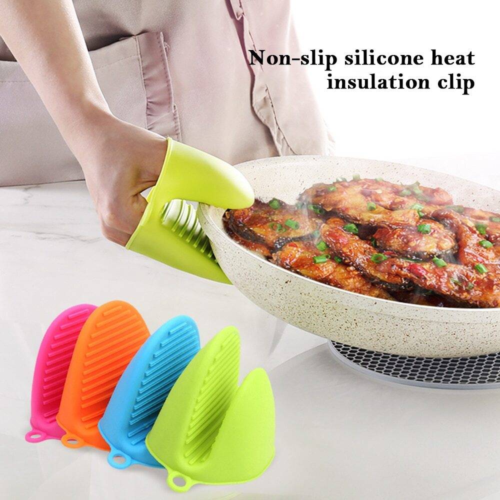 2 Pairs Mini Oven Gloves Silicone Heat Resistant Cooking Pinch Mitts Potholder for Kitchen Cooking & Baking