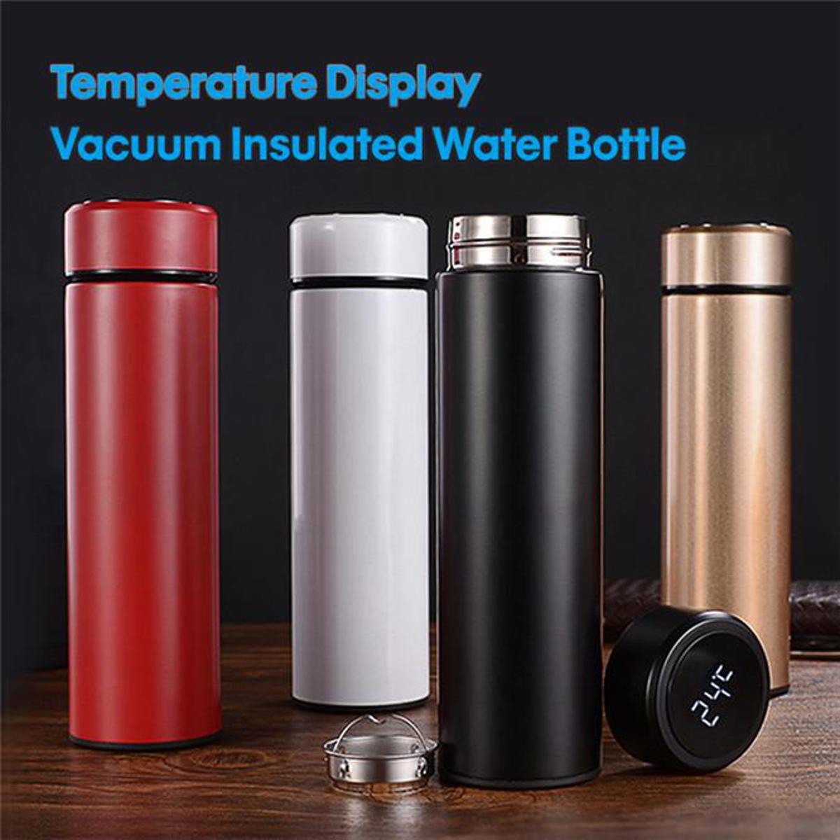 Temperature Water Bottle, LED Temperature Display Vacuum Insulated Water Bottle, Stainless Steel Thermos Flask Coffee Cup, Hot Cold Vacuum Mug, 500ml Smart Thermos