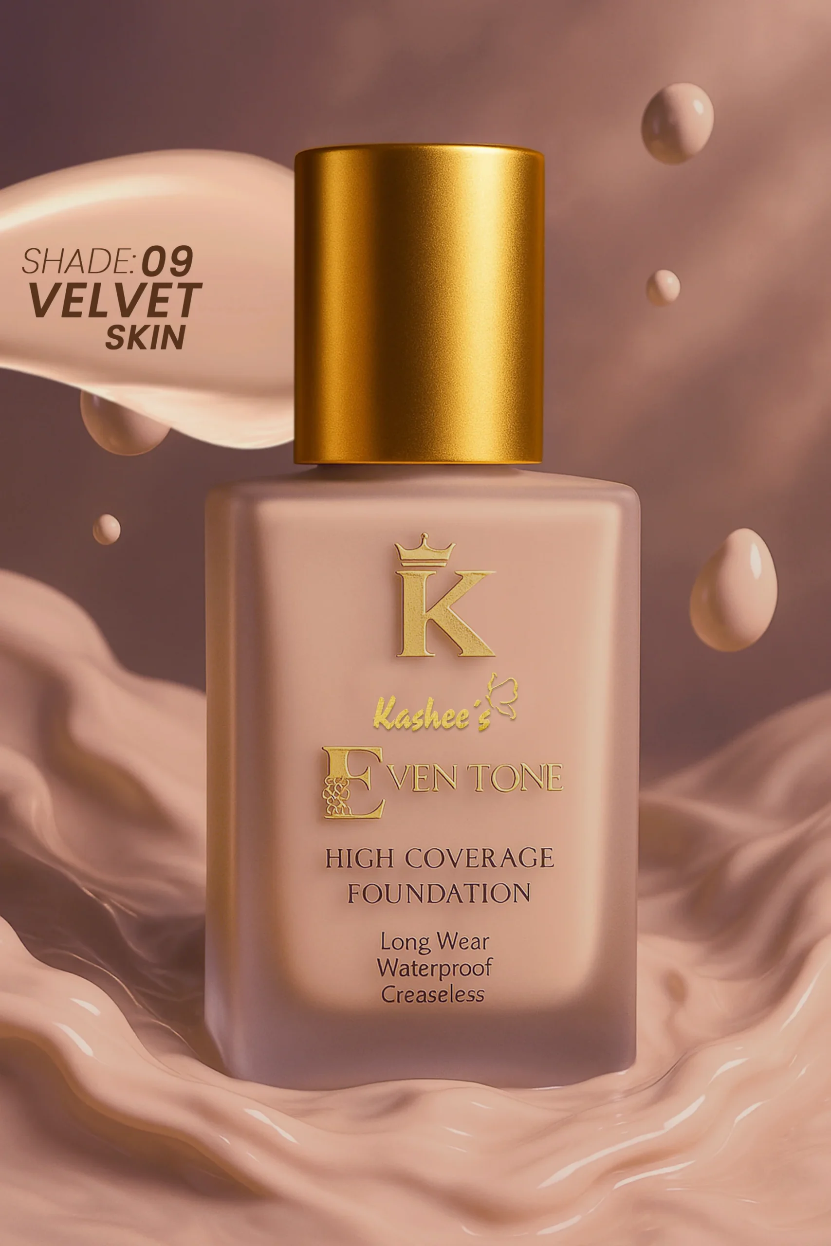 Kashees Liquid Foundation Eventone High Coverage - Velvet Skin 09