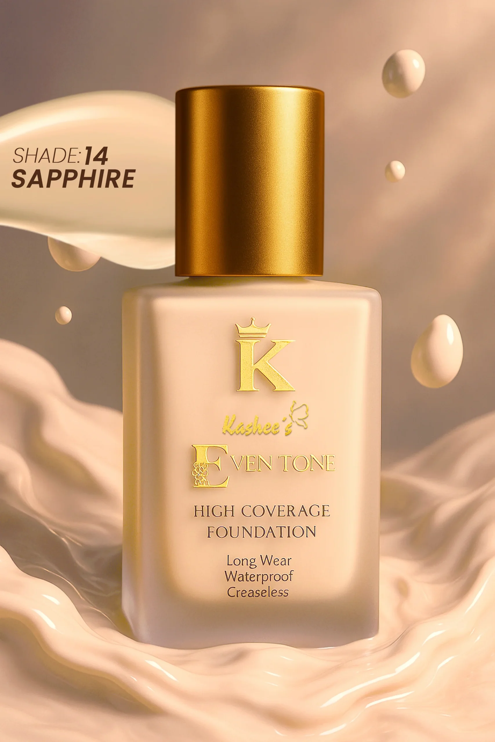 Kashees Liquid Foundation Eventone High Coverage - Sapphire 14