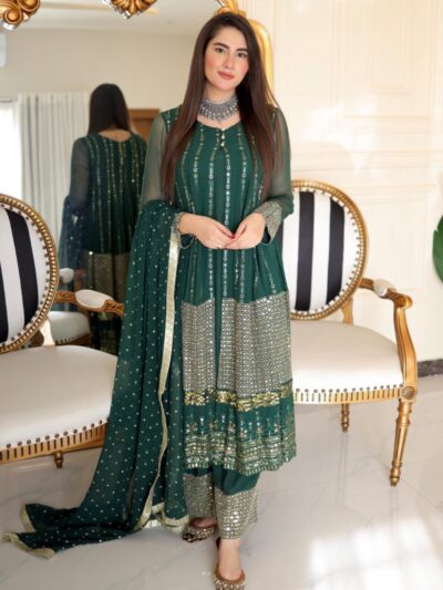 Rang-e-Haya Anchal / Bottle Green