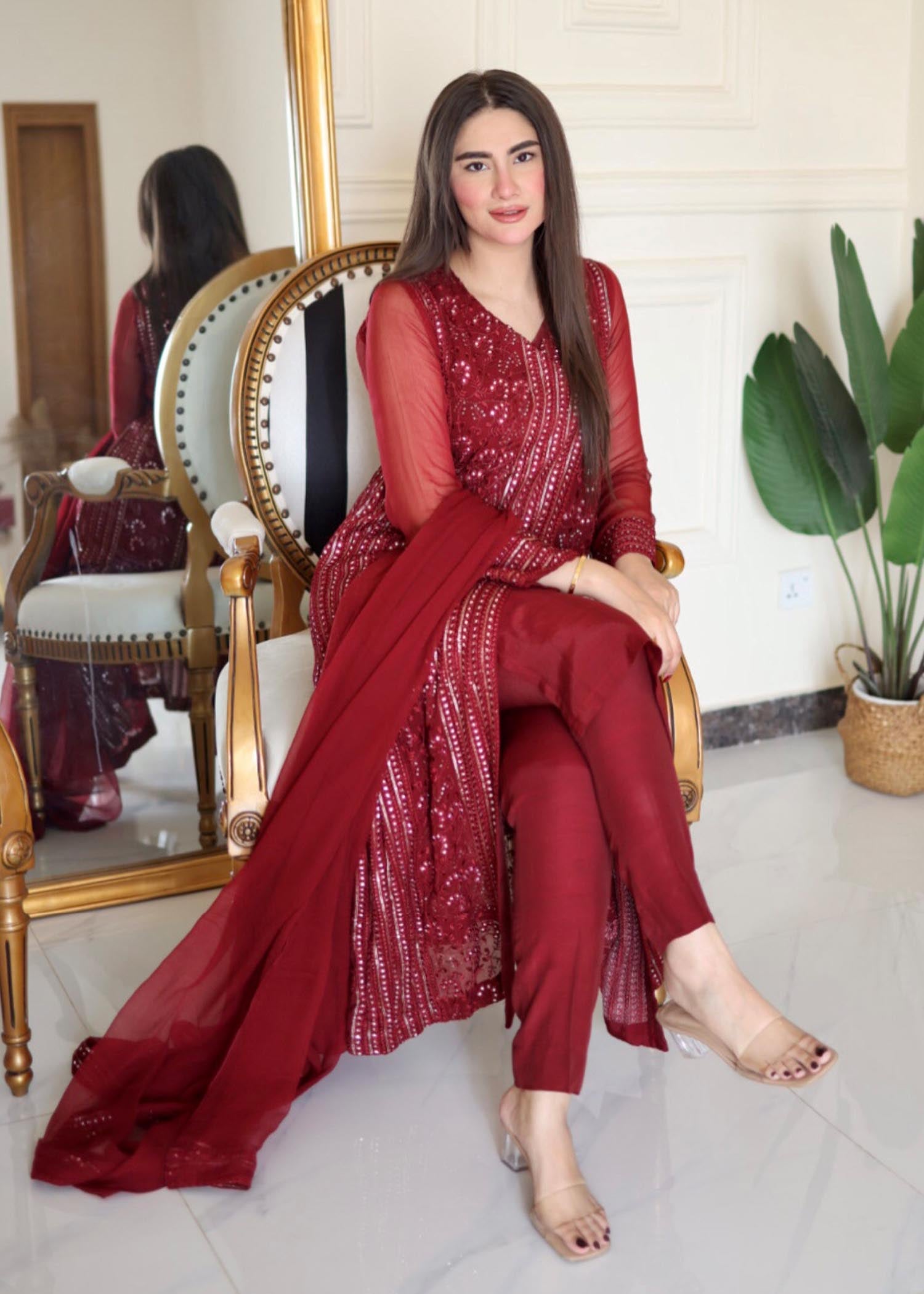 Rang-e-Haya Hoor / Maroon - Image 6